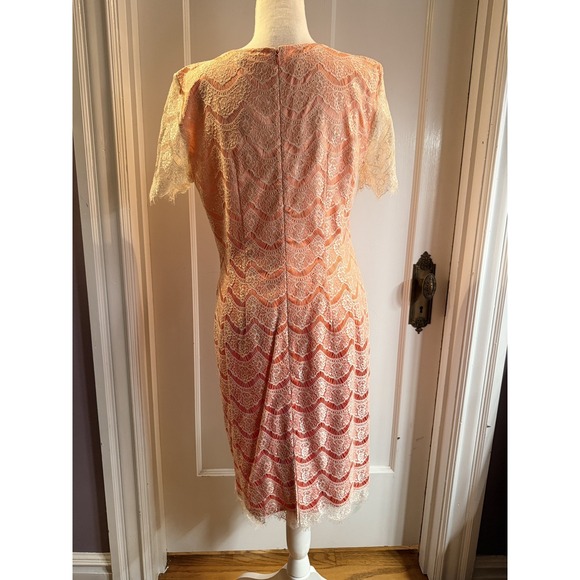 Antonio Melani Size 8 Intricate Lace Balayage Peaches and Creme Cocktail Dress - Picture 2 of 6